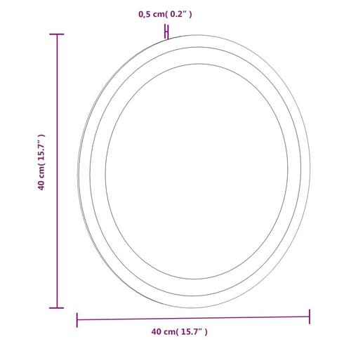 Badeværelsesspejl med LED-lys 40 cm rundt