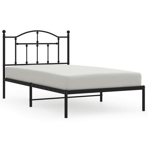 Sengeramme med sengegavl 100x190 cm metal sort