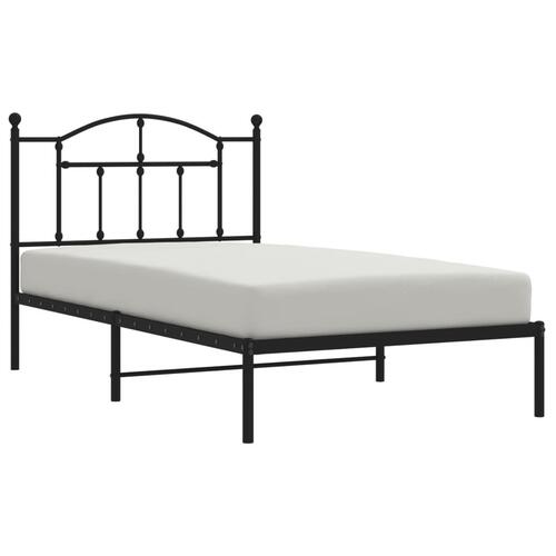 Sengeramme med sengegavl 100x190 cm metal sort