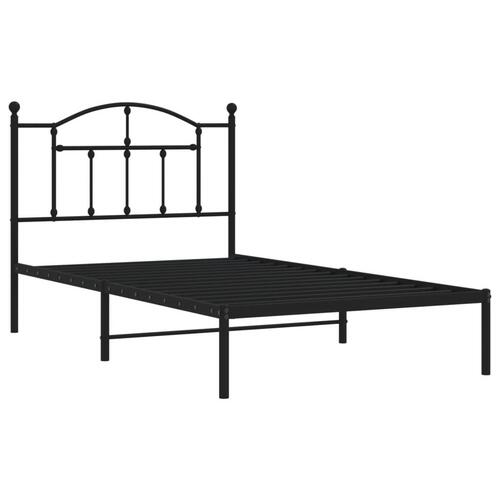 Sengeramme med sengegavl 100x190 cm metal sort