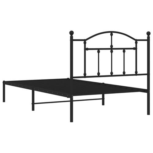 Sengeramme med sengegavl 100x190 cm metal sort