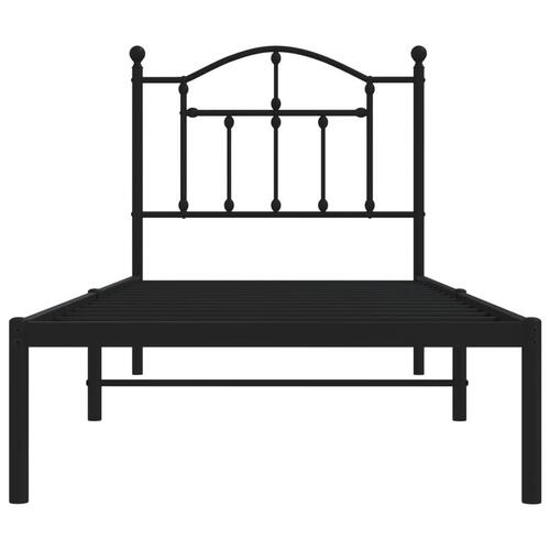 Sengeramme med sengegavl 90x200 cm metal sort