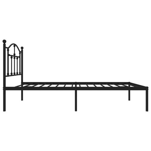 Sengeramme med sengegavl 75x190 cm metal sort