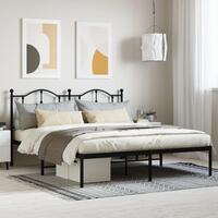 Sengeramme med sengegavl 160x200 cm metal sort
