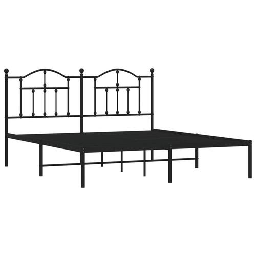 Sengeramme med sengegavl 160x200 cm metal sort