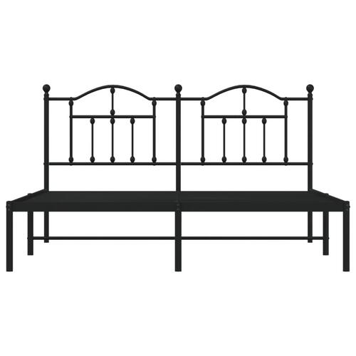 Sengeramme med sengegavl 160x200 cm metal sort