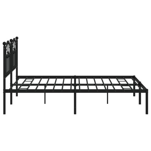 Sengeramme med sengegavl 160x200 cm metal sort