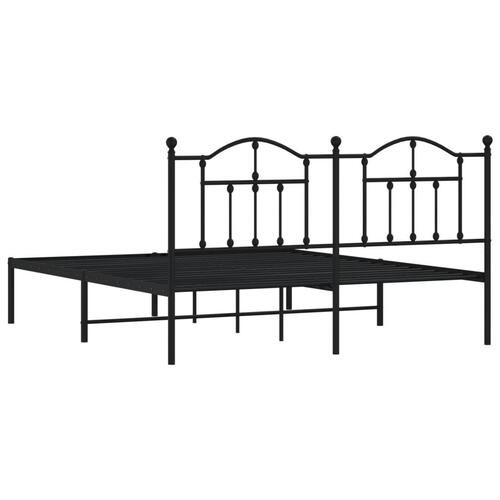 Sengeramme med sengegavl 160x200 cm metal sort