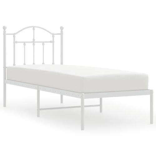 Sengeramme uden madras med hovedgærde 75x190 cm hvid