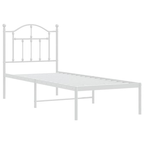 Sengeramme uden madras med hovedgærde 75x190 cm hvid