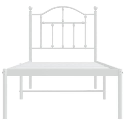 Sengeramme uden madras med hovedgærde 75x190 cm hvid