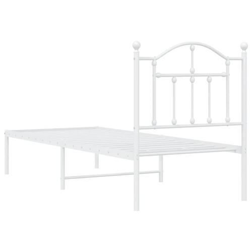 Sengeramme uden madras med hovedgærde 75x190 cm hvid