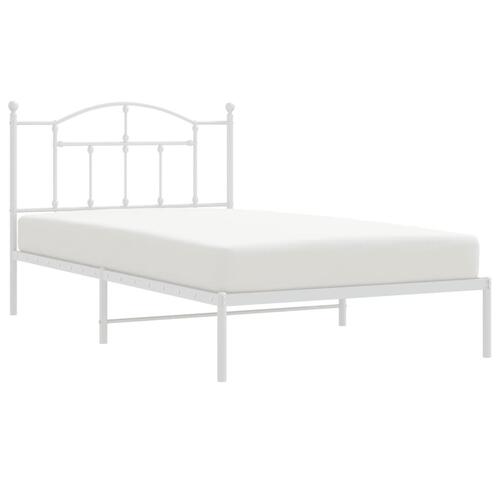 Sengeramme med sengegavl 100x200 cm metal hvid