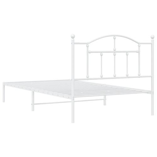 Sengeramme med sengegavl 100x200 cm metal hvid
