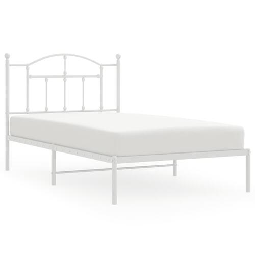 Sengeramme med sengegavl 100x190 cm metal hvid