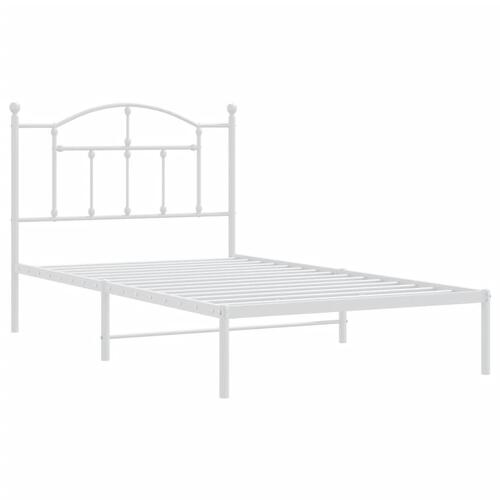 Sengeramme med sengegavl 100x190 cm metal hvid