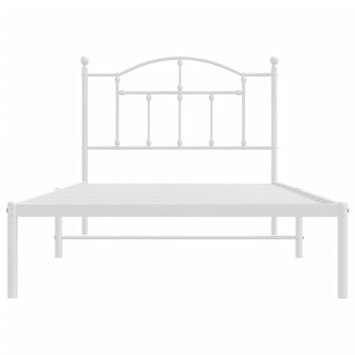 Sengeramme med sengegavl 100x190 cm metal hvid