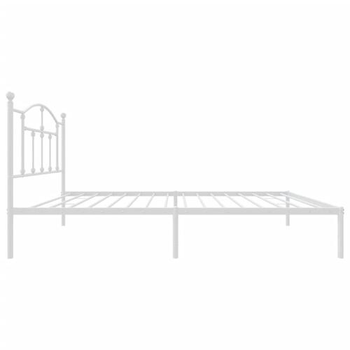 Sengeramme med sengegavl 100x190 cm metal hvid