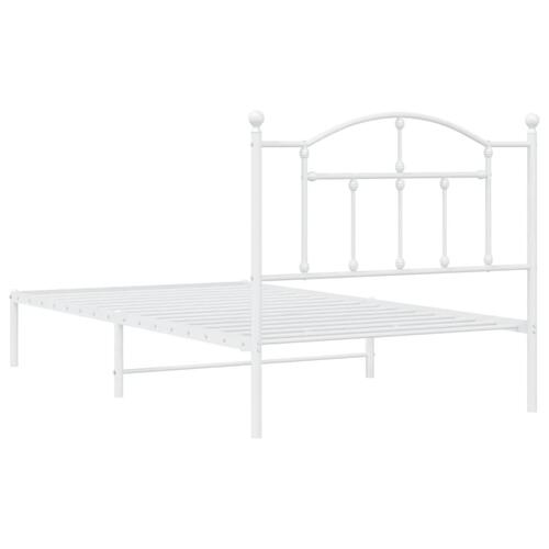 Sengeramme med sengegavl 100x190 cm metal hvid
