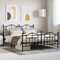 Sengeramme uden madras med fodgærde 160x200 cm sort