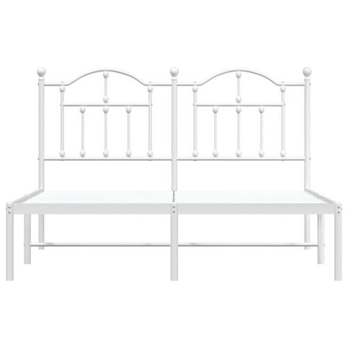 Sengeramme med sengegavl 150x200 cm metal hvid