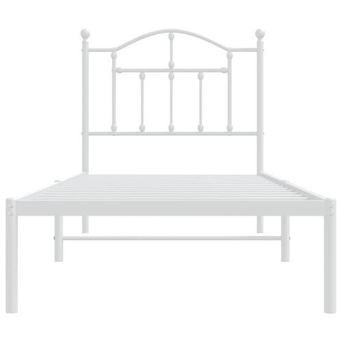 Sengeramme med sengegavl 90x200 cm metal hvid