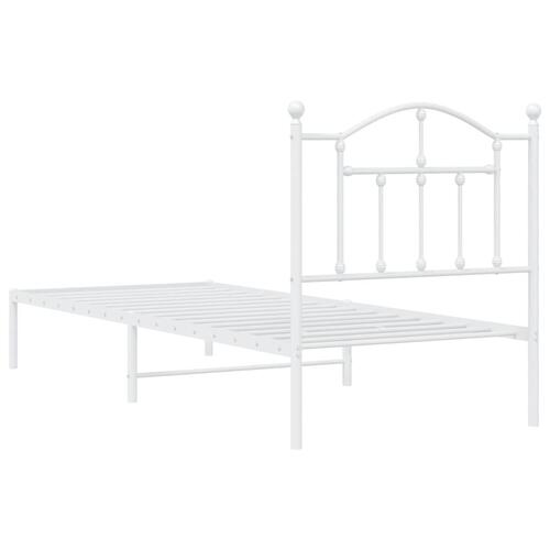 Sengeramme med sengegavl 90x200 cm metal hvid