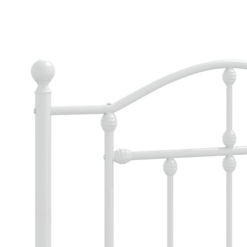 Sengeramme med sengegavl 90x200 cm metal hvid