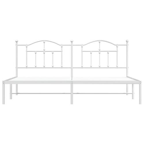 Sengeramme med sengegavl 200x200 cm metal hvid