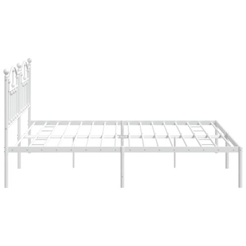 Sengeramme med sengegavl 200x200 cm metal hvid