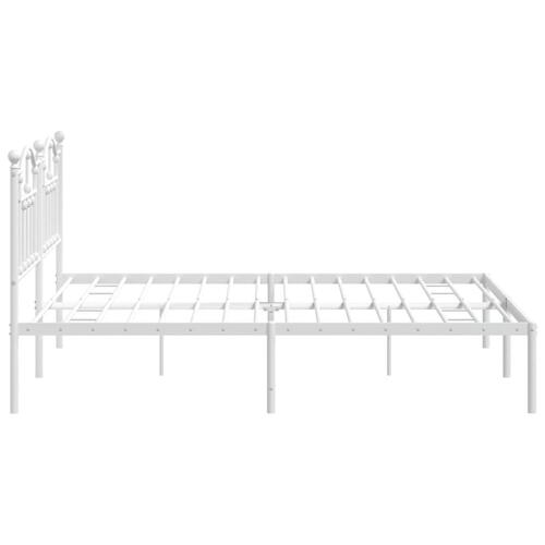Sengeramme med sengegavl 160x200 cm metal hvid