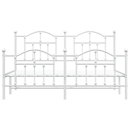 Sengeramme med sengegavl og fodgærde 180x200 cm metal hvid