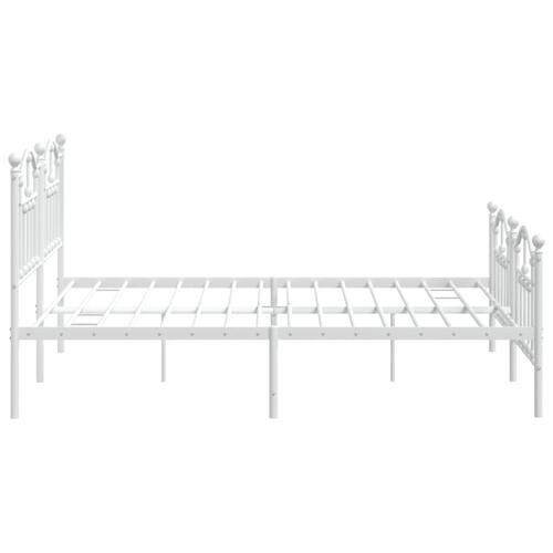 Sengeramme med sengegavl og fodgærde 180x200 cm metal hvid