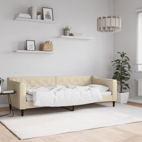 Daybed sengeramme 80×200 cm i stof - cremefarvet