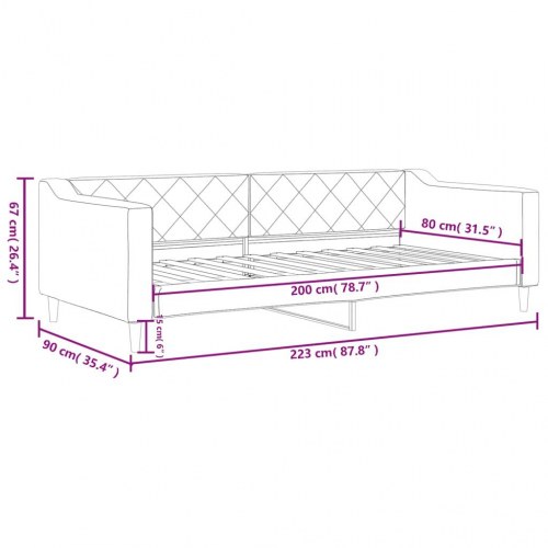 Daybed sengeramme 80×200 cm i stof - cremefarvet
