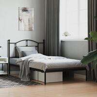 Sengeramme med sengegavl 107x203 cm metal sort