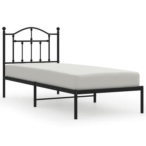 Sengeramme med sengegavl 90x190 cm metal sort