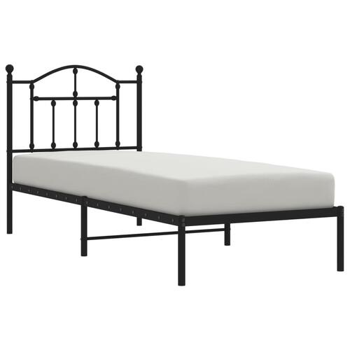 Sengeramme med sengegavl 90x190 cm metal sort