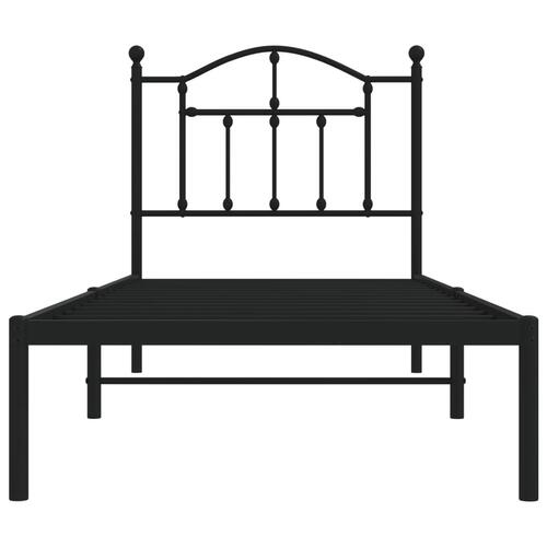 Sengeramme med sengegavl 90x190 cm metal sort