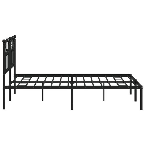 Sengeramme med sengegavl 150x200 cm metal sort