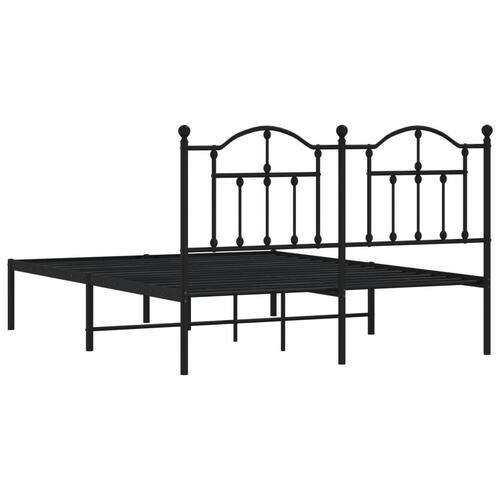 Sengeramme med sengegavl 150x200 cm metal sort