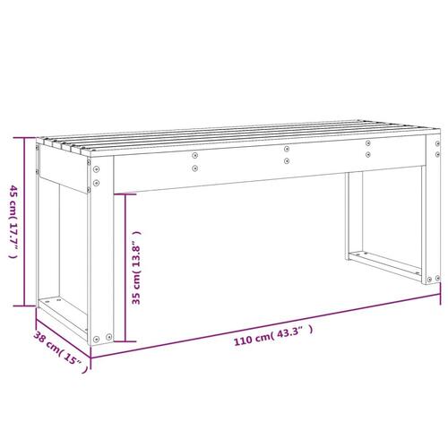 Havebænk 110x38x45 cm massivt fyrretræ sort