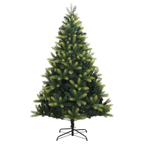 Kunstigt juletræ med juletræsfod 210 cm hængslet