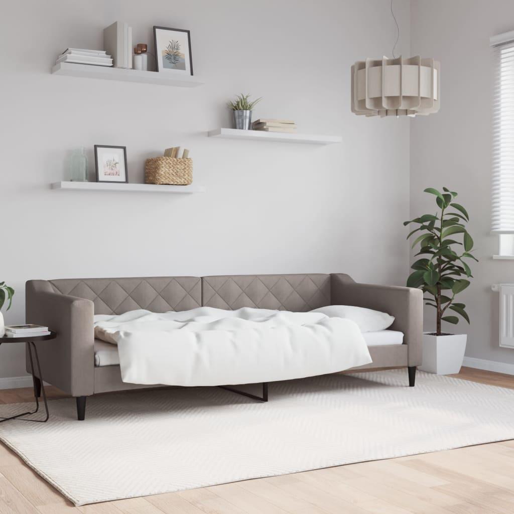 Daybed 80x200 cm stof gråbrun