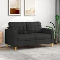 2-personers sofa 140 cm stof sort