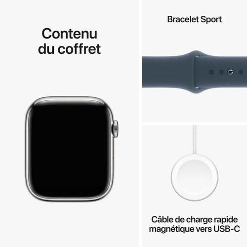 Smartwatch Apple Series 9 Blå Sølvfarvet 45 mm