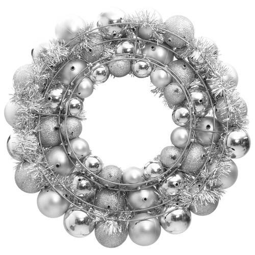 Julekrans 45 cm polystyren sølvfarvet