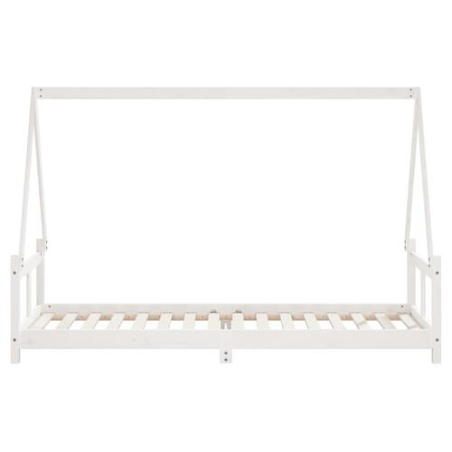 Sengeramme til juniorseng 80x200 cm massivt fyrretræ hvid