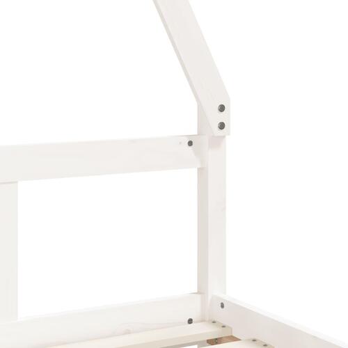 Sengeramme til juniorseng 80x200 cm massivt fyrretræ hvid