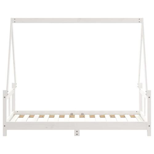 Sengeramme til juniorseng 80x160 cm massivt fyrretræ hvid